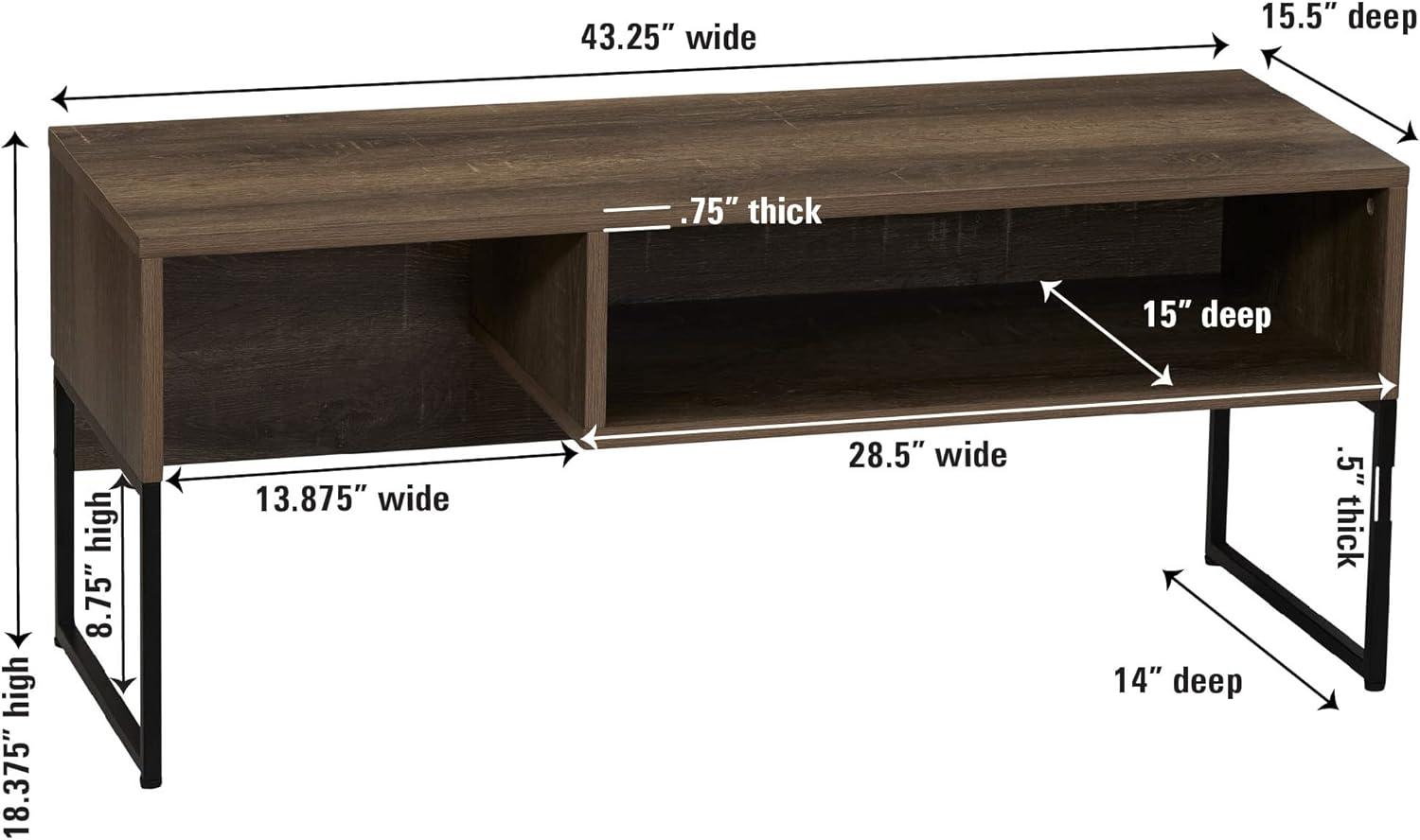 image:imageHousehold Essentials Wrap Rectangular Coffee Table Rustic Slate Concrete and Black MetalAshwood