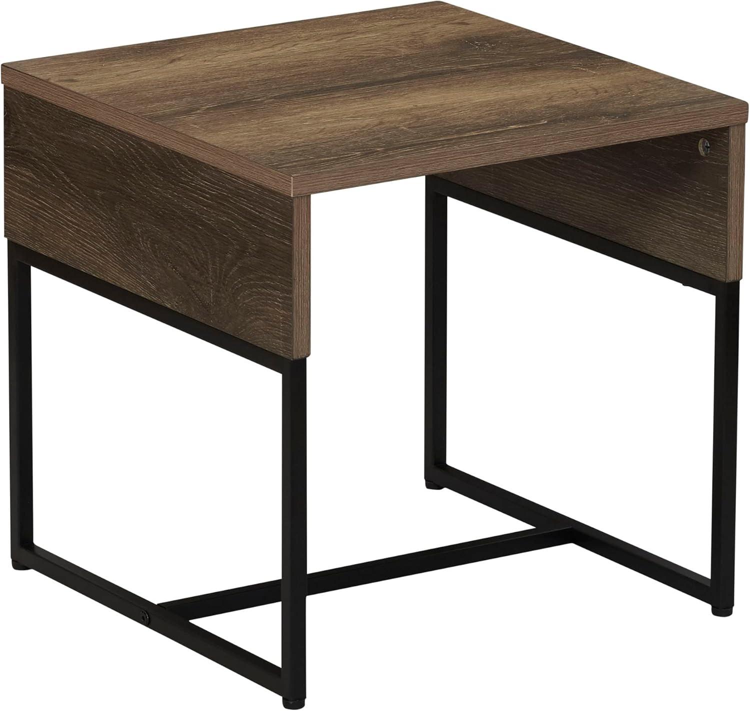 image:imageHousehold Essentials Wrap Rectangular Coffee Table Rustic Slate Concrete and Black MetalAshwood
