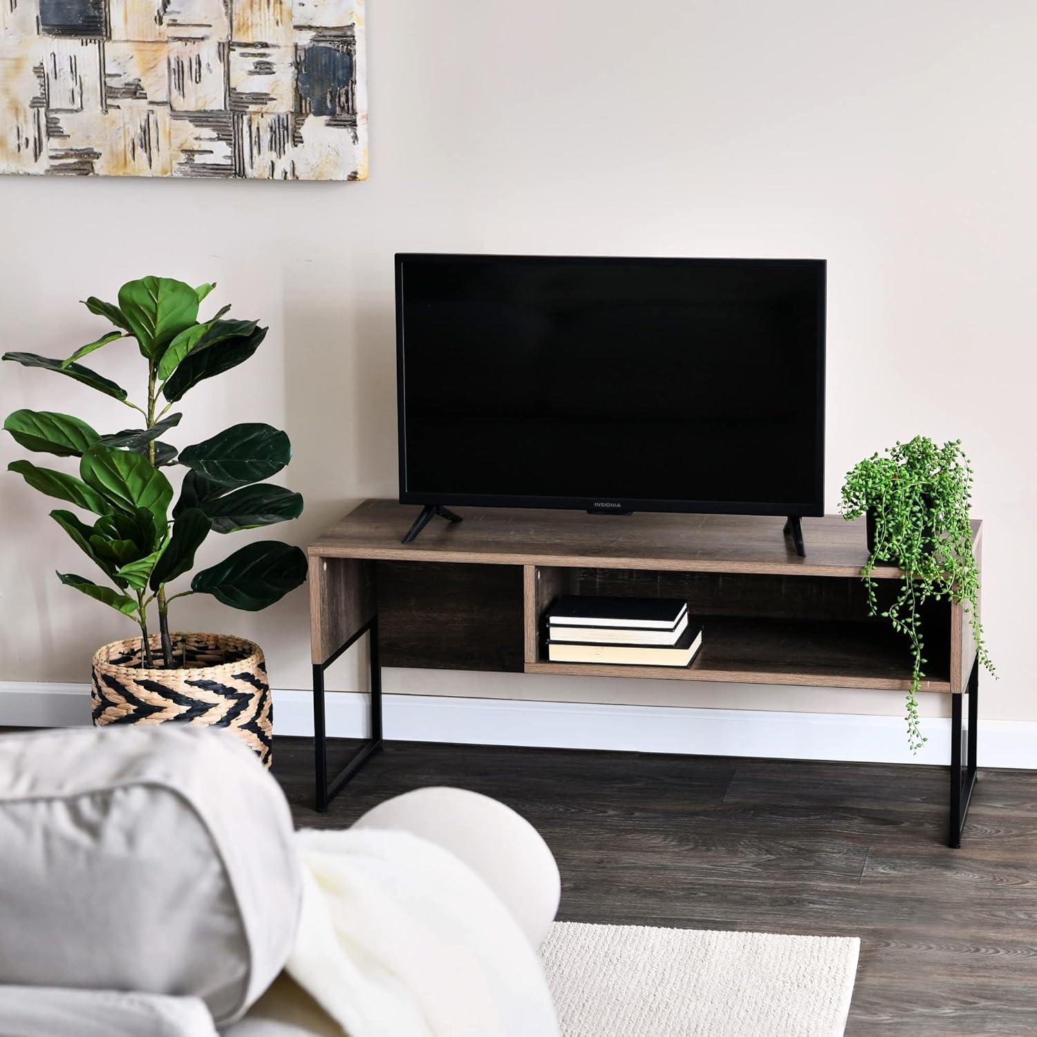 image:imageHousehold Essentials Wrap Rectangular Coffee Table Rustic Slate Concrete and Black MetalAshwood