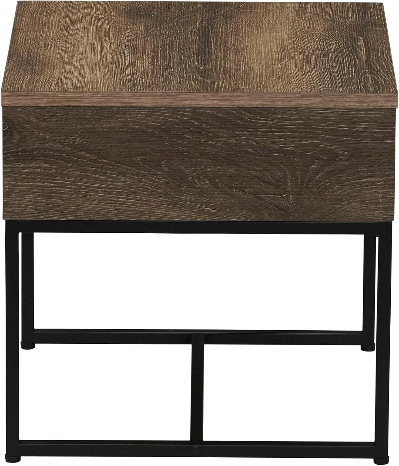 image:imageHousehold Essentials Wrap Rectangular Coffee Table Rustic Slate Concrete and Black MetalAshwood