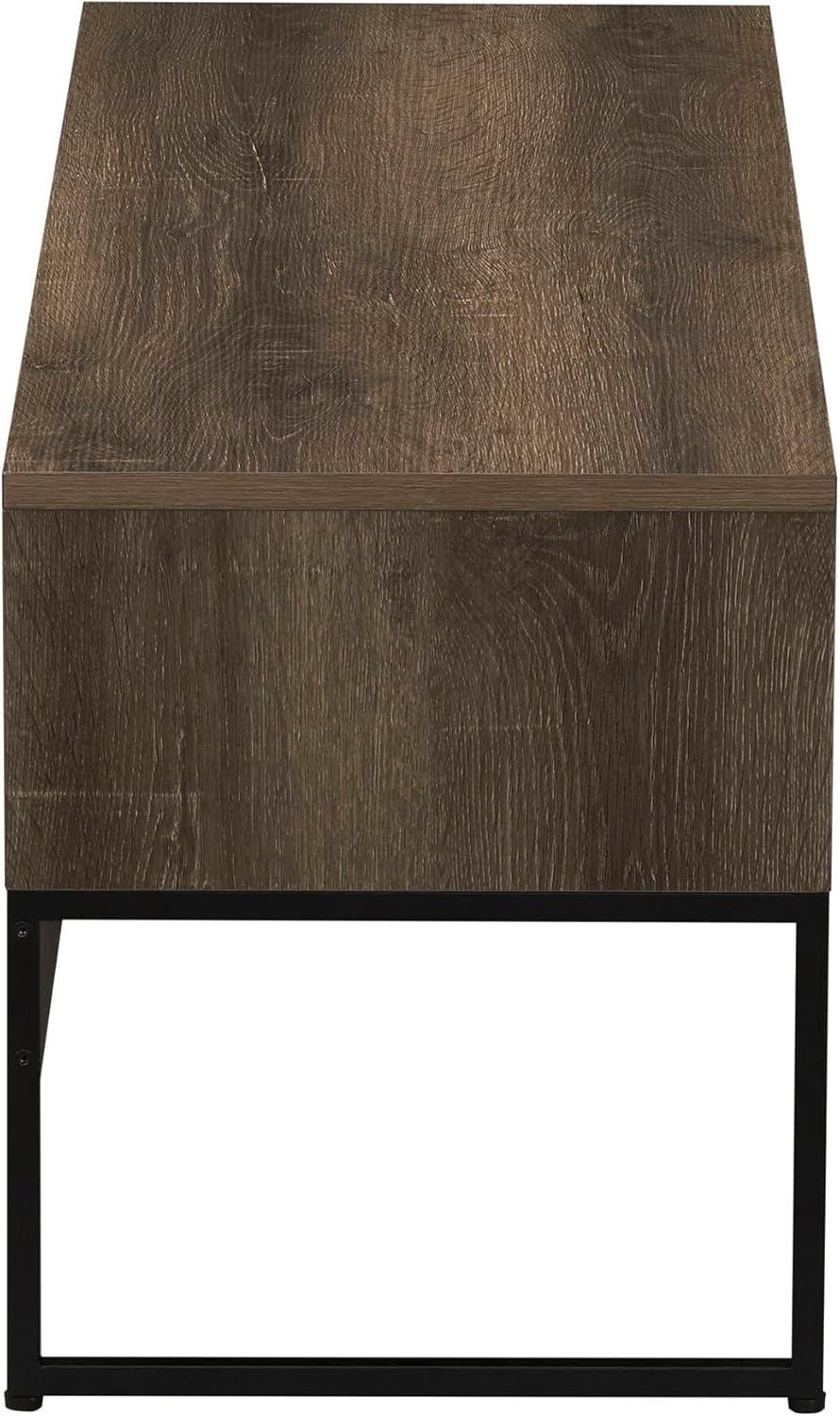image:imageHousehold Essentials Wrap Rectangular Coffee Table Rustic Slate Concrete and Black MetalAshwood