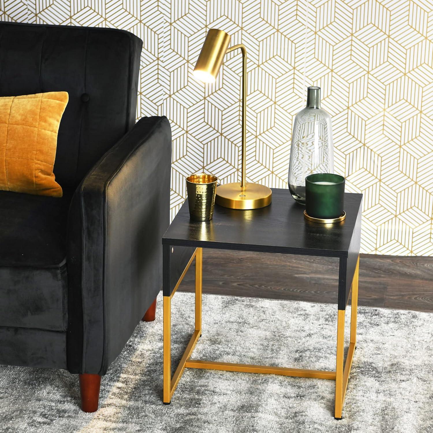 image:imageHousehold Essentials Wrap Rectangular Coffee Table Rustic Slate Concrete and Black MetalBlack