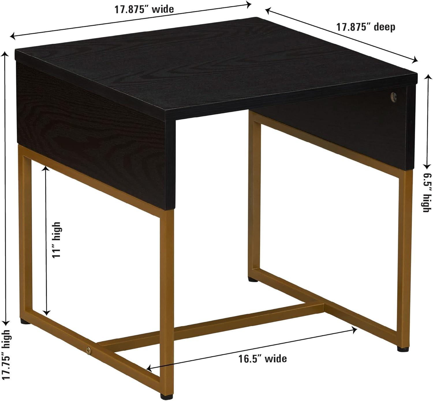 image:imageHousehold Essentials Wrap Rectangular Coffee Table Rustic Slate Concrete and Black MetalBlack