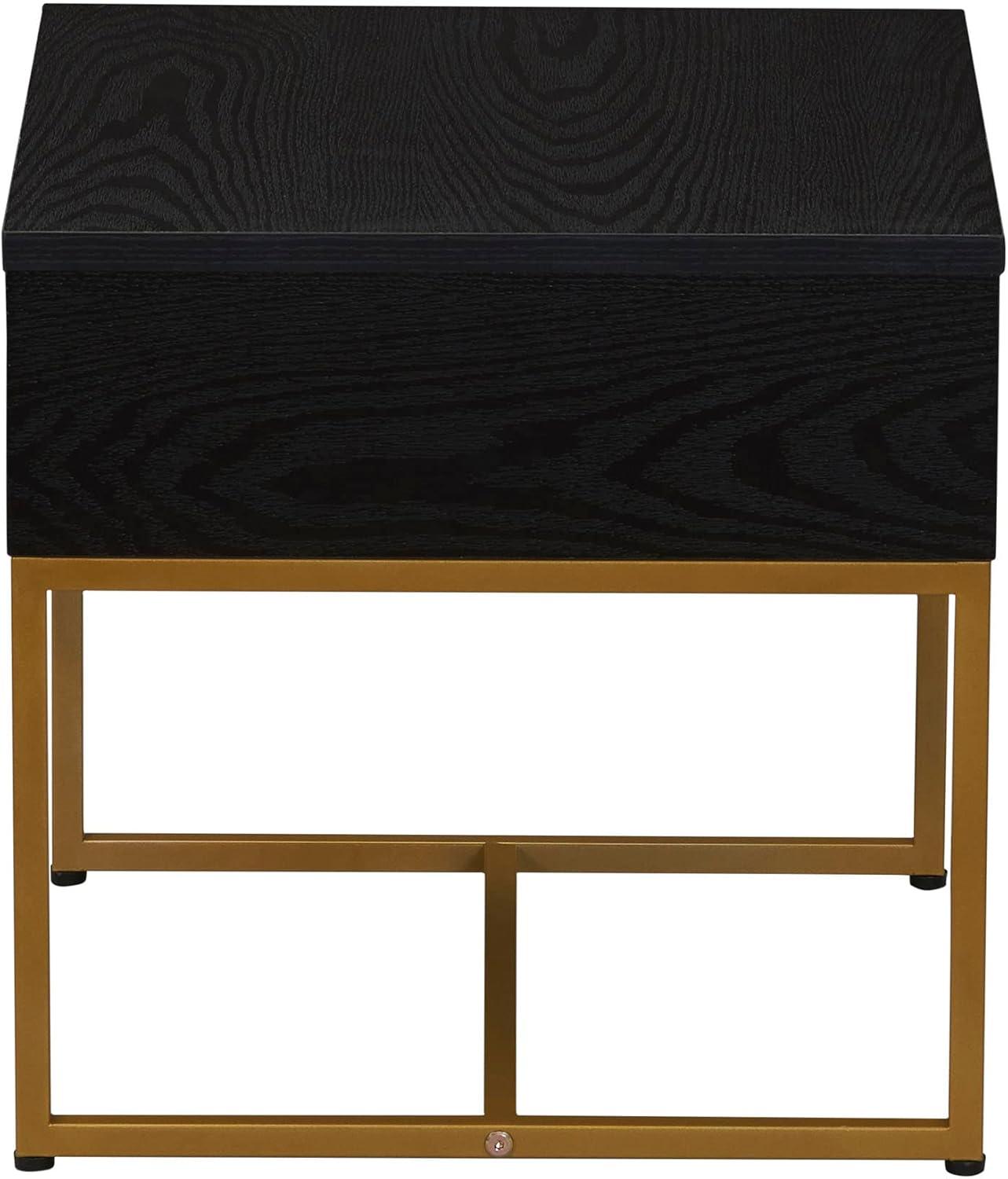 image:imageHousehold Essentials Wrap Rectangular Coffee Table Rustic Slate Concrete and Black MetalBlack
