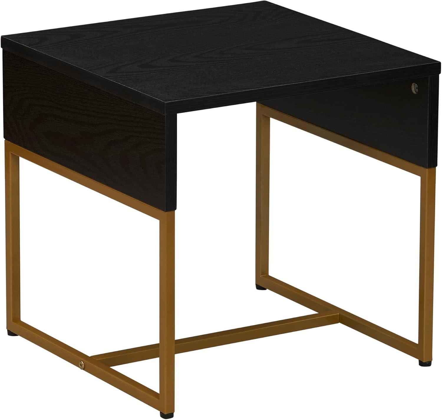 image:imageHousehold Essentials Wrap Rectangular Coffee Table Rustic Slate Concrete and Black MetalBlack