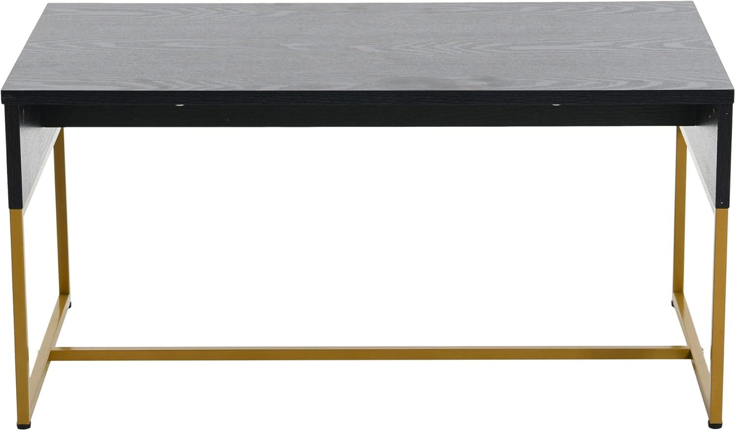 image:imageHousehold Essentials Wrap Rectangular Coffee Table Rustic Slate Concrete and Black MetalBlack