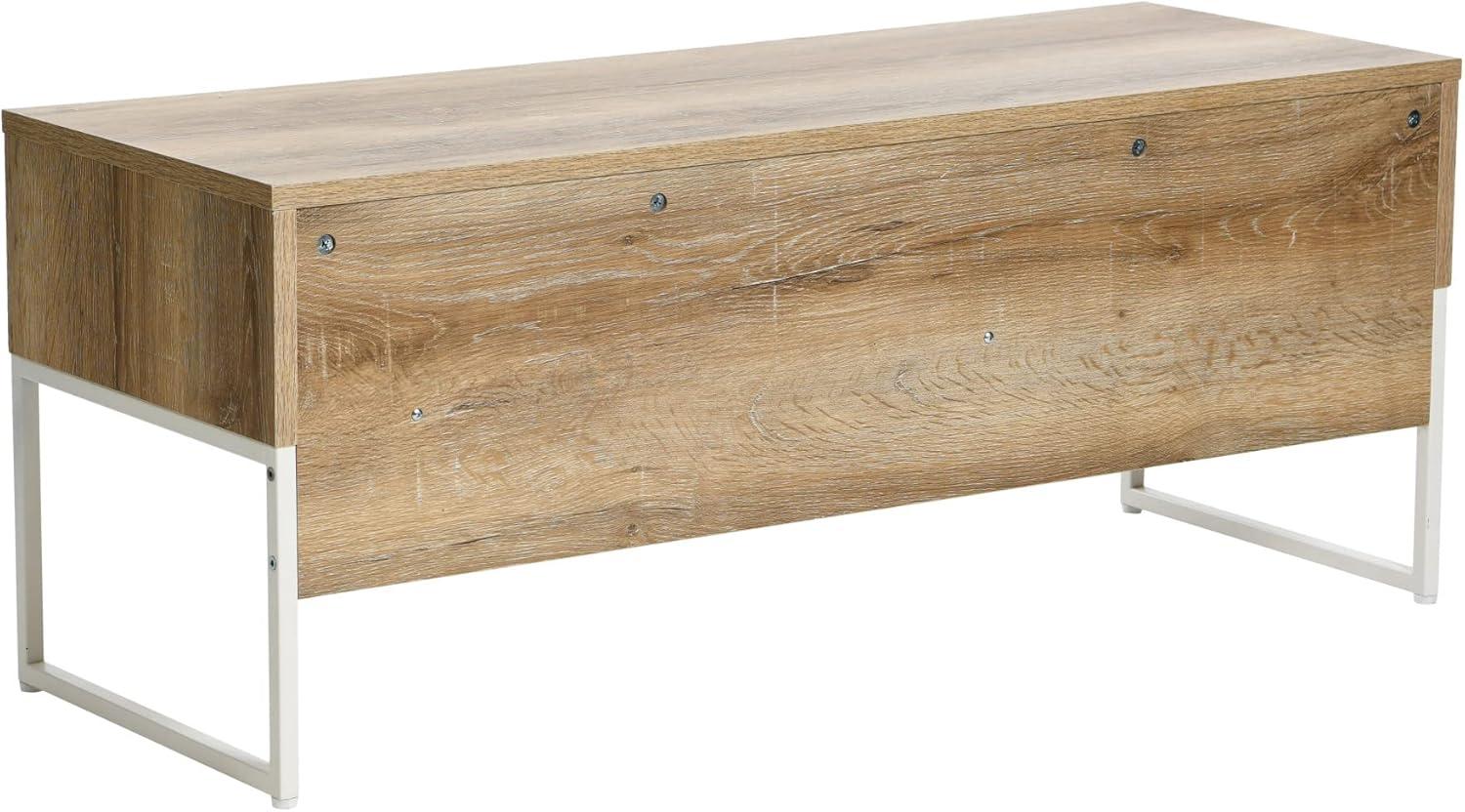 image:imageHousehold Essentials Wrap Rectangular Coffee Table Rustic Slate Concrete and Black MetalCoastal Oak Finish