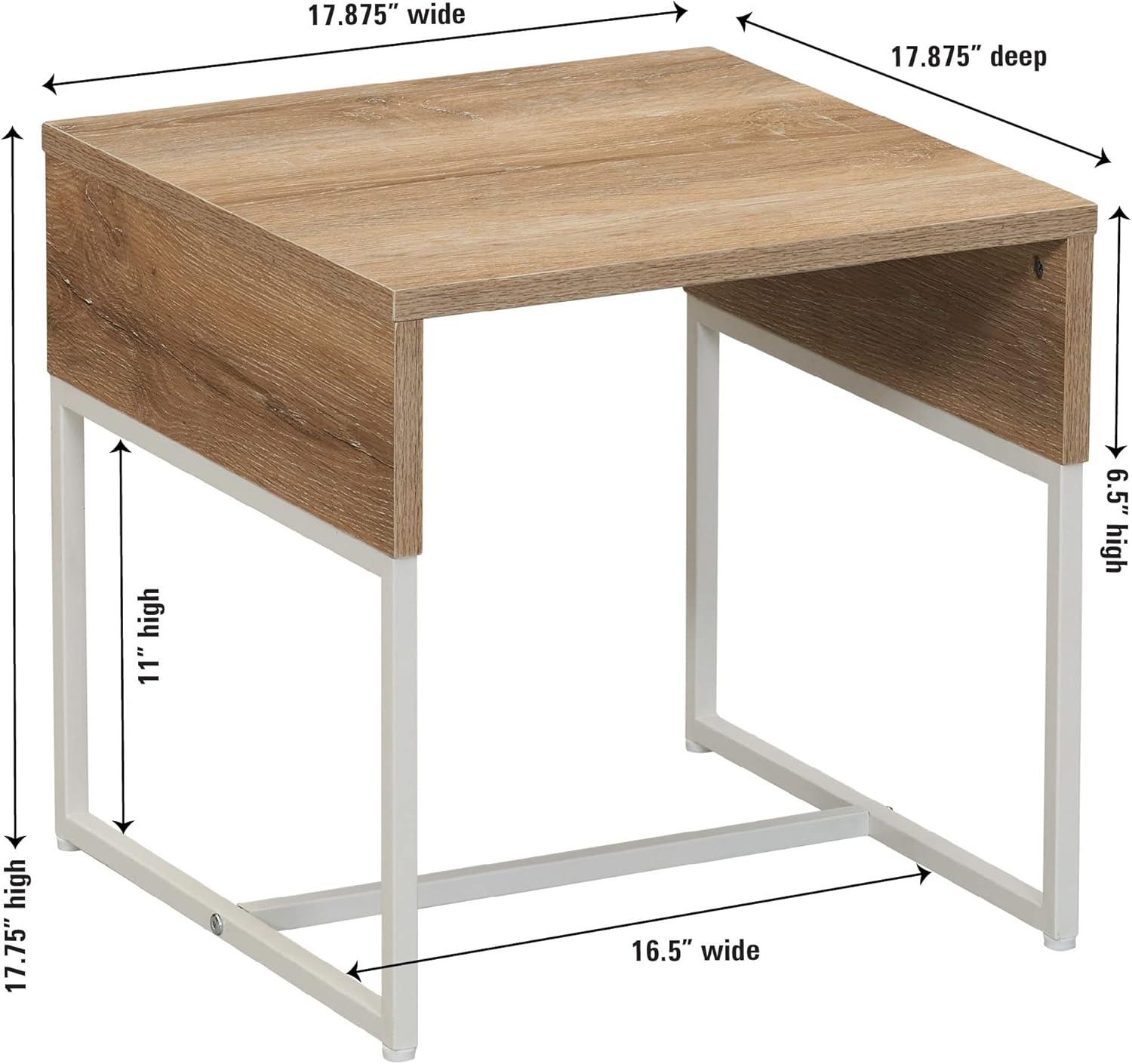image:imageHousehold Essentials Wrap Rectangular Coffee Table Rustic Slate Concrete and Black MetalCoastal Oak Finish
