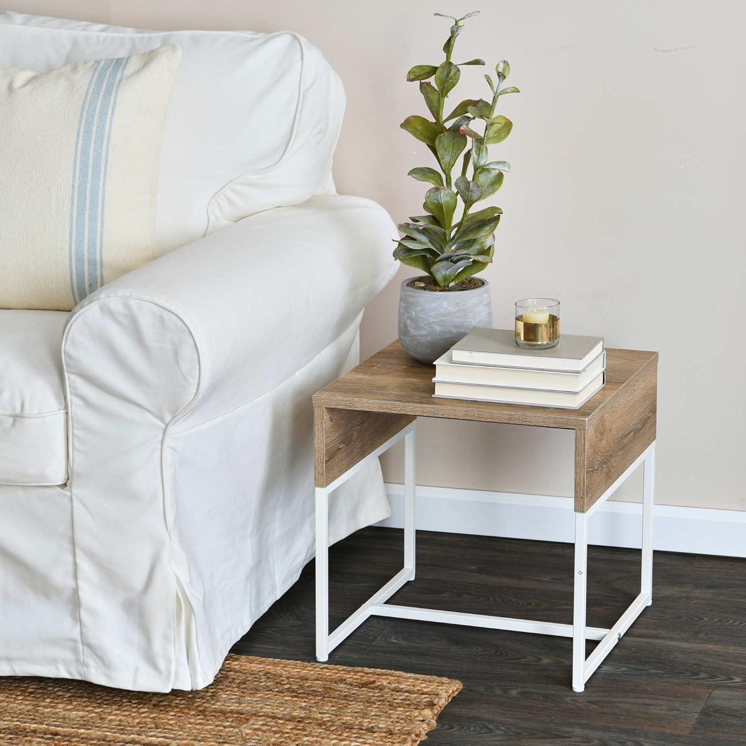 image:imageHousehold Essentials Wrap Rectangular Coffee Table Rustic Slate Concrete and Black MetalCoastal Oak Finish
