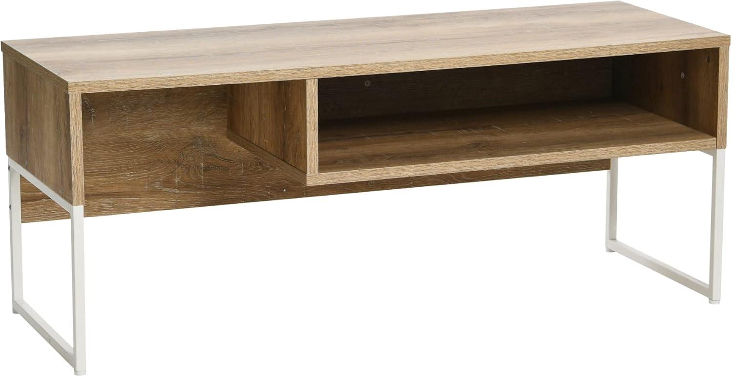 image:imageHousehold Essentials Wrap Rectangular Coffee Table Rustic Slate Concrete and Black MetalCoastal Oak Finish
