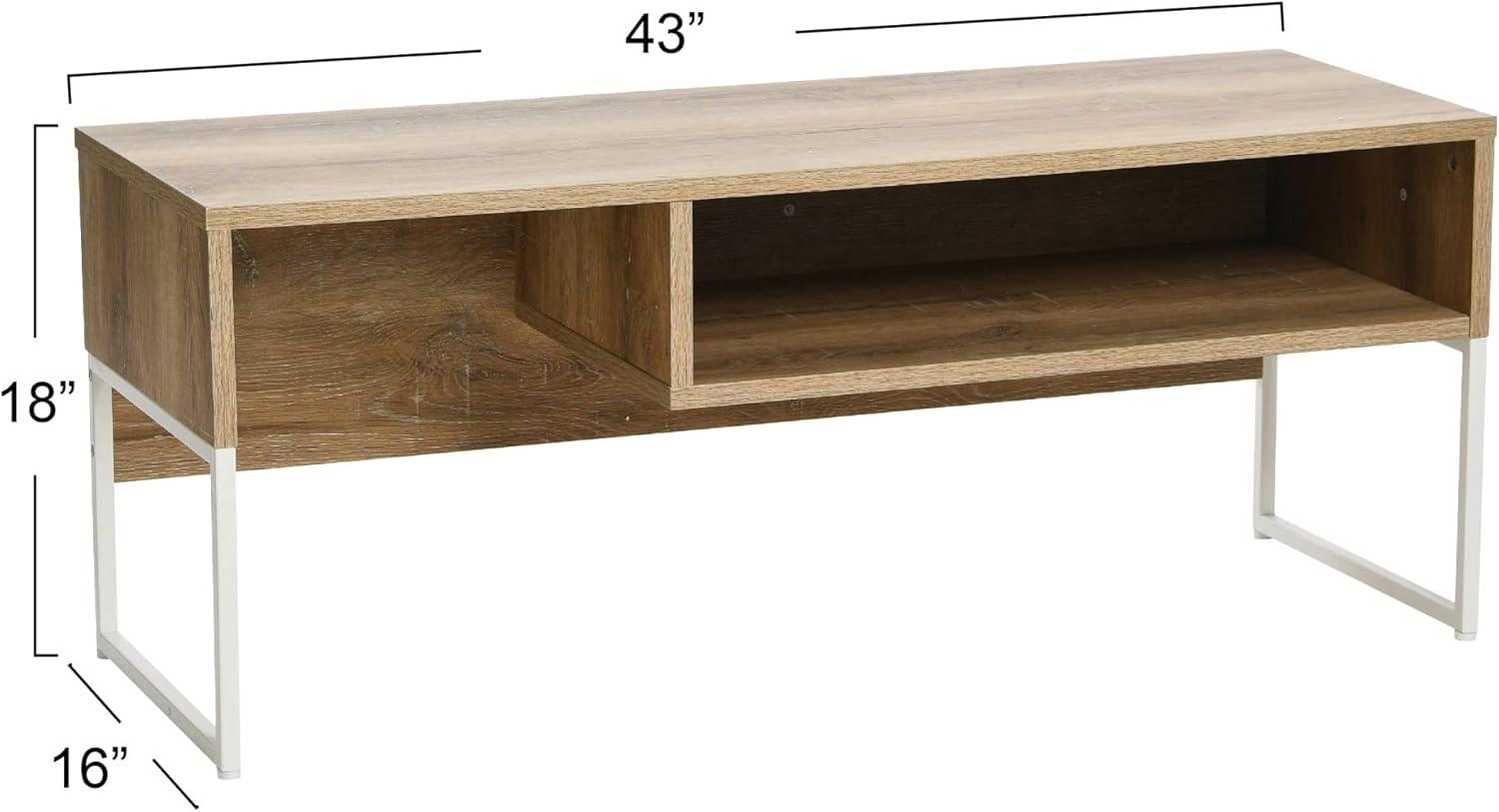 image:imageHousehold Essentials Wrap Rectangular Coffee Table Rustic Slate Concrete and Black MetalCoastal Oak Finish