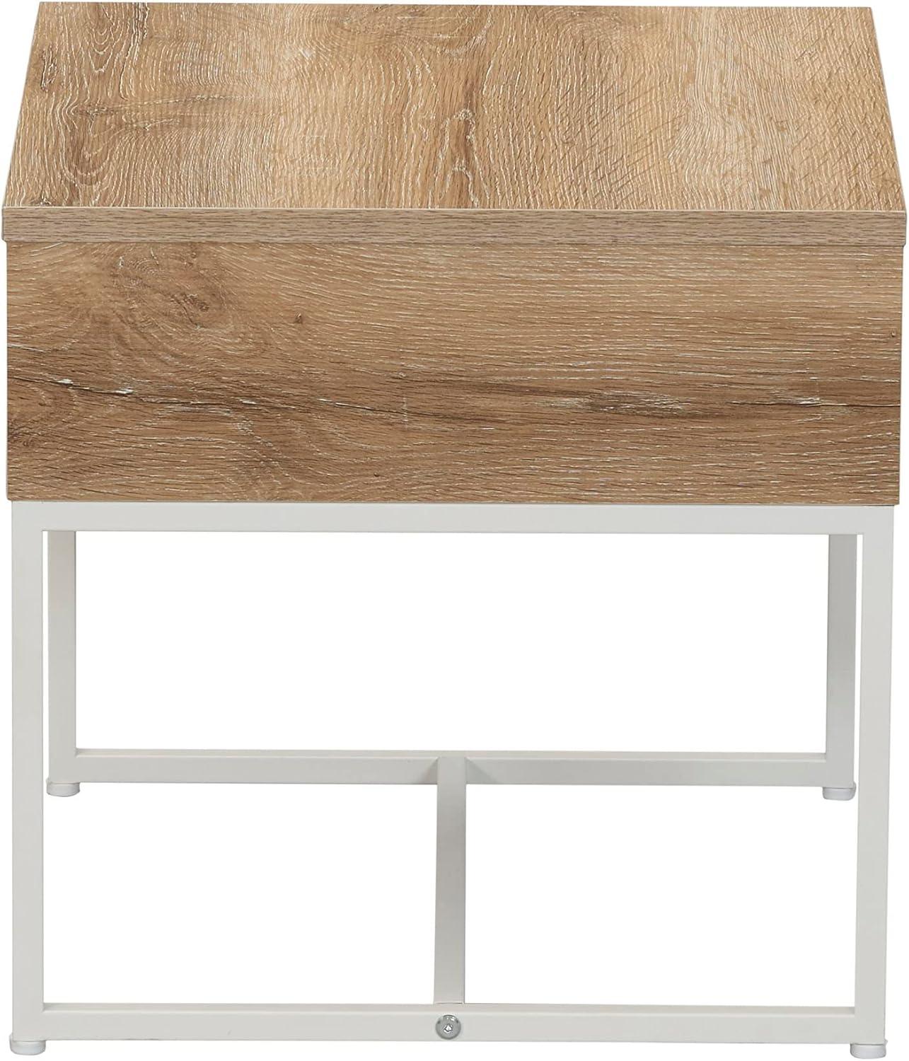 image:imageHousehold Essentials Wrap Rectangular Coffee Table Rustic Slate Concrete and Black MetalCoastal Oak Finish