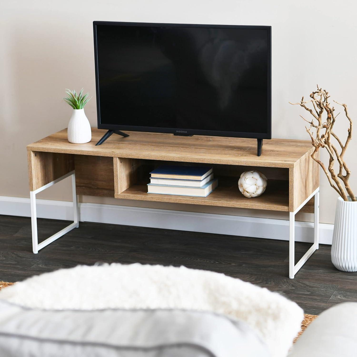 image:imageHousehold Essentials Wrap Rectangular Coffee Table Rustic Slate Concrete and Black MetalCoastal Oak Finish
