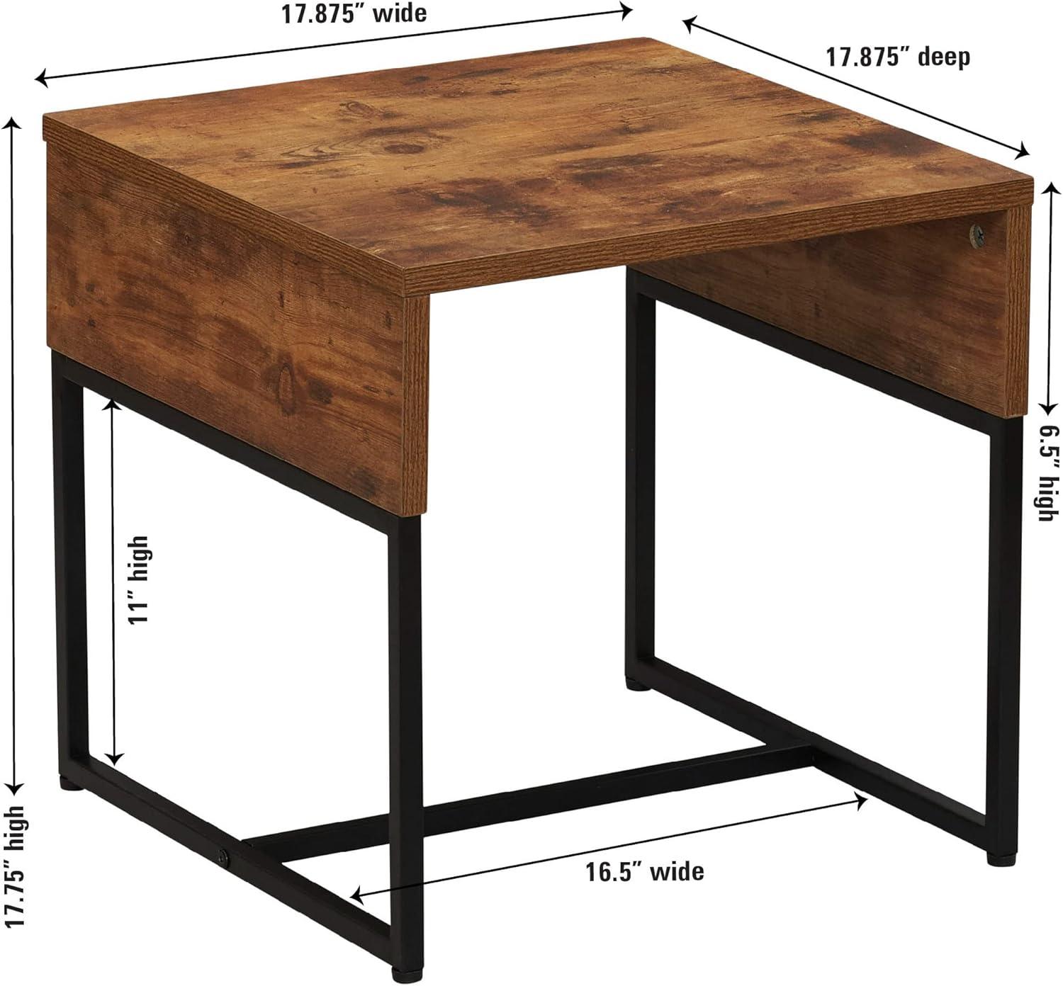 image:imageHousehold Essentials Wrap Rectangular Coffee Table Rustic Slate Concrete and Black MetalRustic Hickory