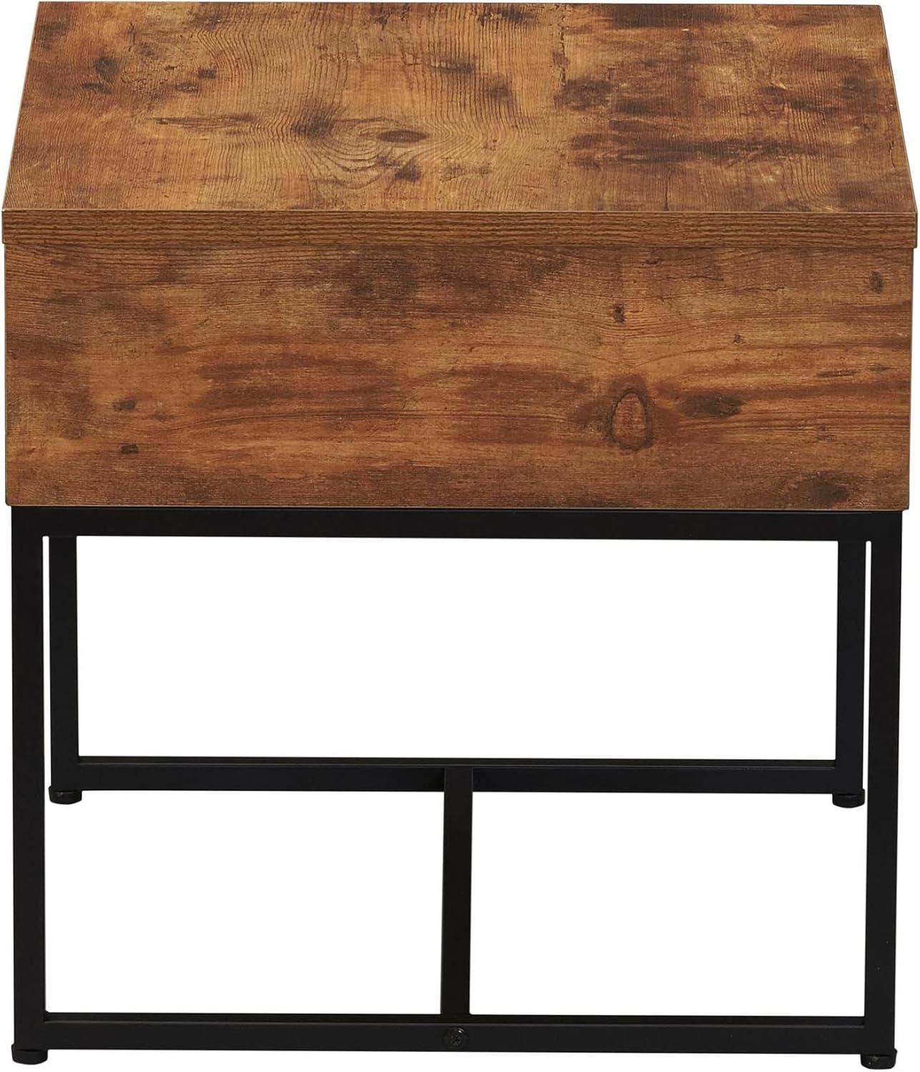 image:imageHousehold Essentials Wrap Rectangular Coffee Table Rustic Slate Concrete and Black MetalRustic Hickory
