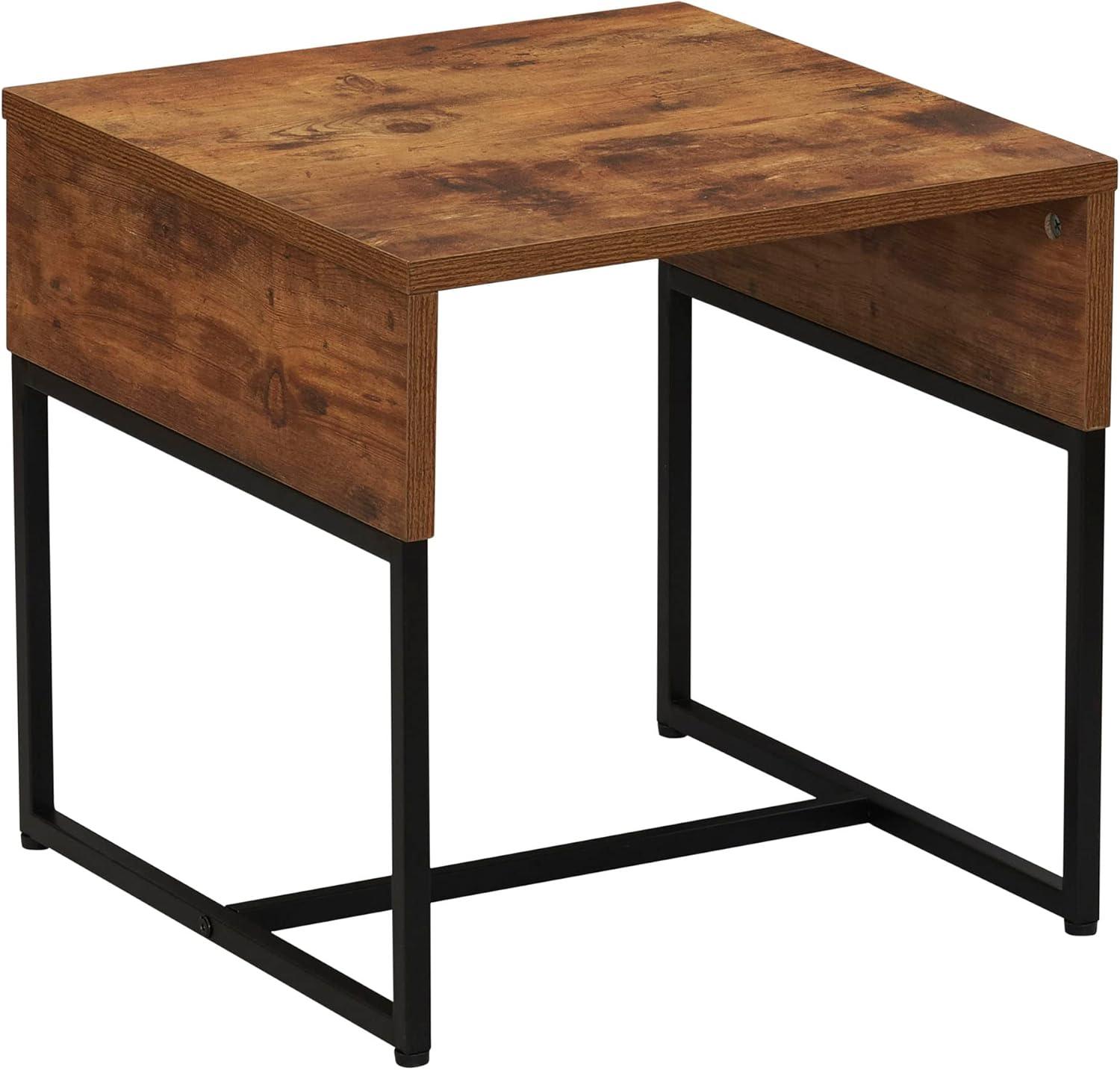 image:imageHousehold Essentials Wrap Rectangular Coffee Table Rustic Slate Concrete and Black MetalRustic Hickory