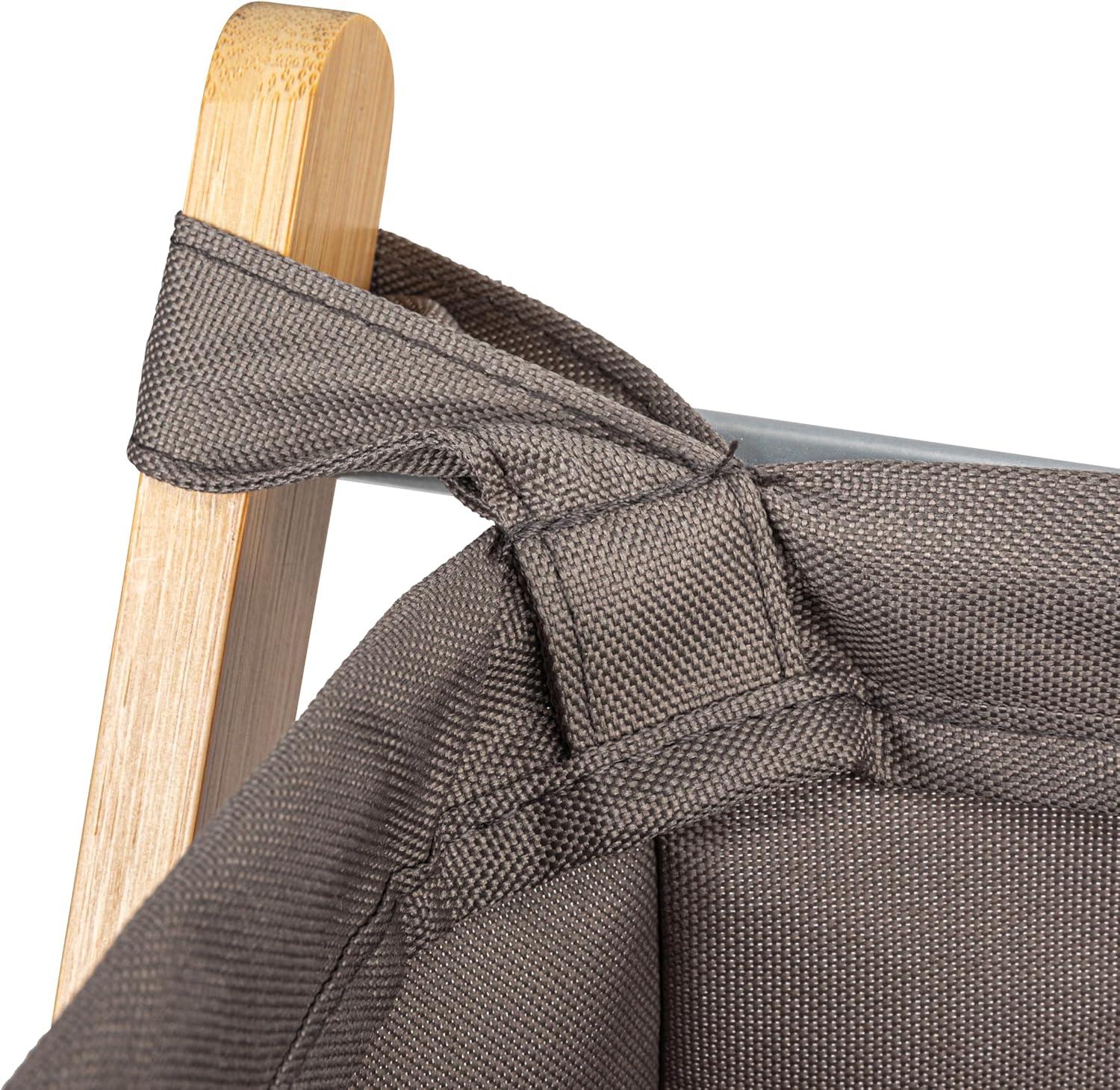 image:imageHousehold Essentials XFrame Bamboo Hamper Washable Black Liner and Bamboo Frame and Renewable Folds for Storage Simple and Chic NaturalGray