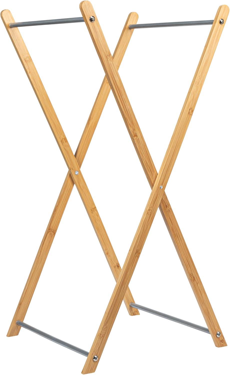 image:imageHousehold Essentials XFrame Bamboo Hamper Washable Black Liner and Bamboo Frame and Renewable Folds for Storage Simple and Chic NaturalNatural