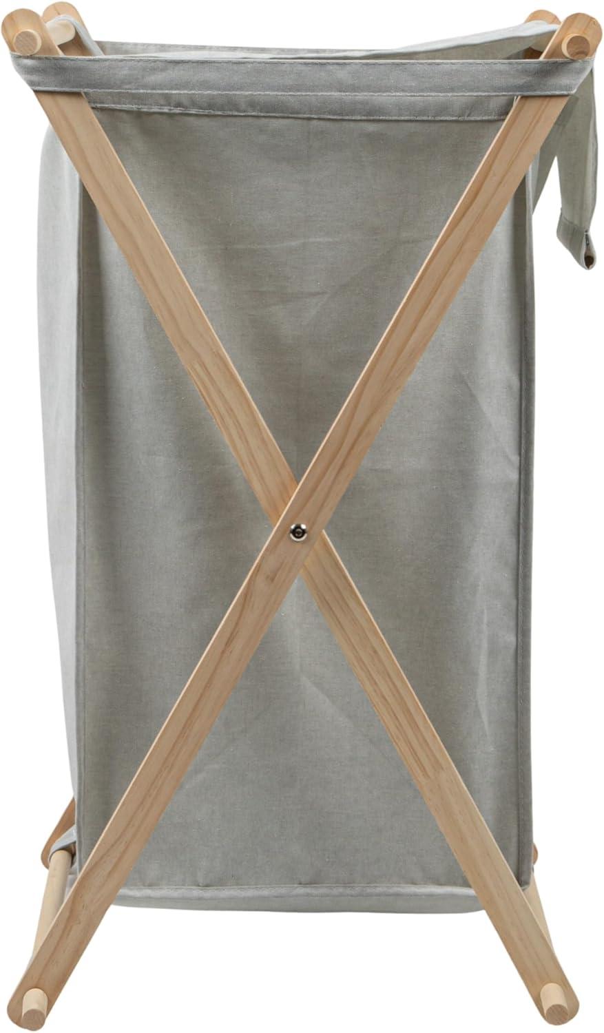image:imageHousehold Essentials XFrame Wood Laundry Sorter Collapsible Wood Frame with Washable PolyCotton Bags Naturally Stylish LargeGray