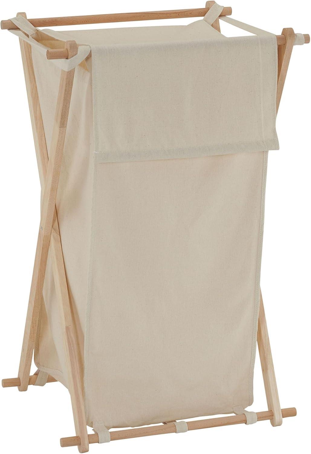 image:imageHousehold Essentials XFrame Wood Laundry Sorter Collapsible Wood Frame with Washable PolyCotton Bags Naturally Stylish LargeNatural