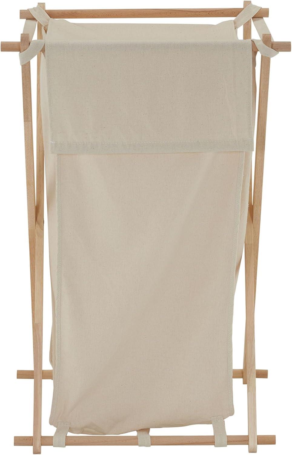 image:imageHousehold Essentials XFrame Wood Laundry Sorter Collapsible Wood Frame with Washable PolyCotton Bags Naturally Stylish LargeNatural