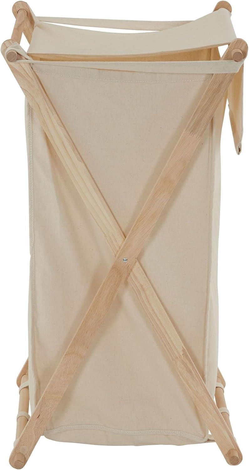 image:imageHousehold Essentials XFrame Wood Laundry Sorter Collapsible Wood Frame with Washable PolyCotton Bags Naturally Stylish LargeNatural