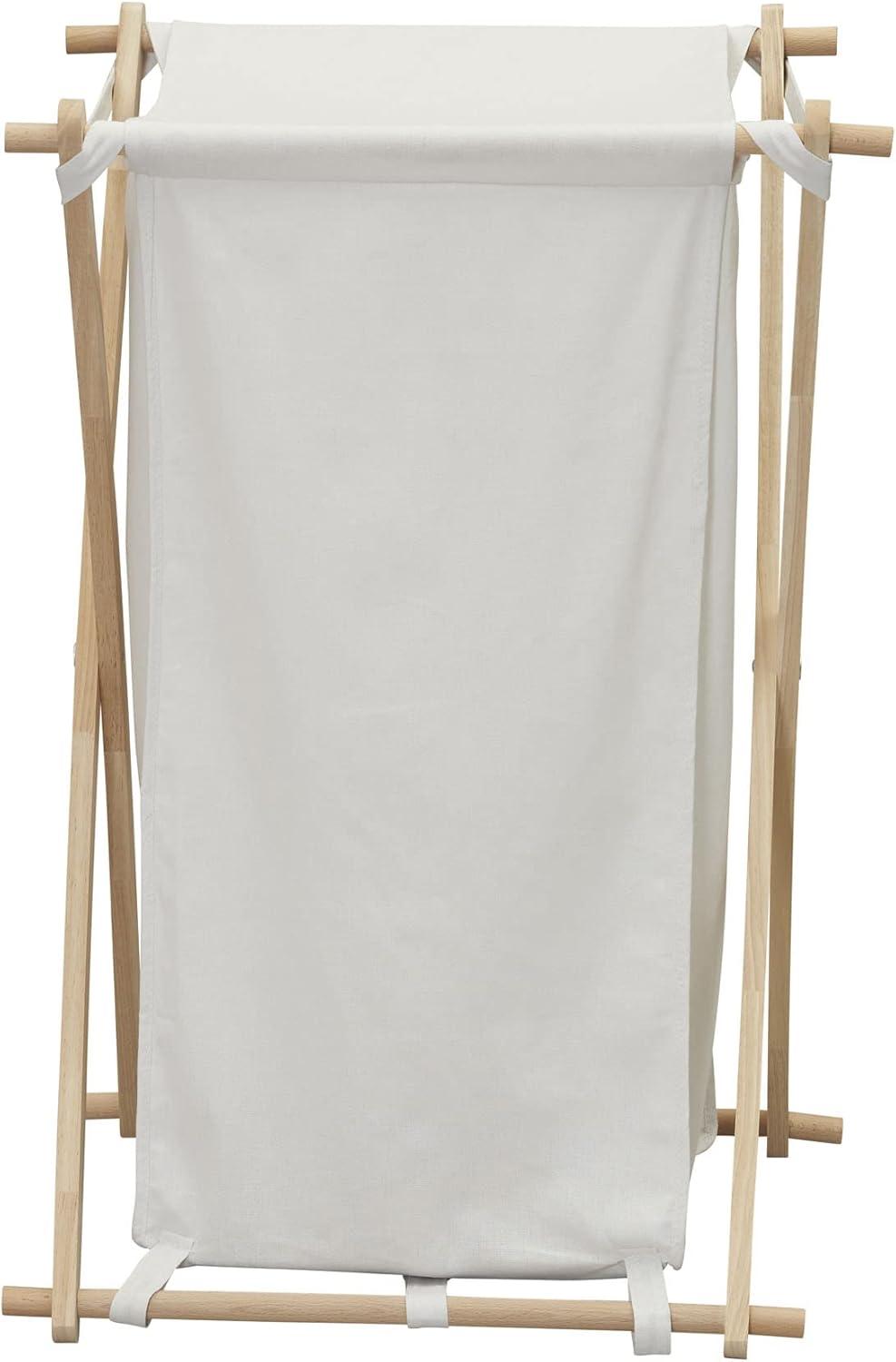 image:imageHousehold Essentials XFrame Wood Laundry Sorter Collapsible Wood Frame with Washable PolyCotton Bags Naturally Stylish LargeWhite
