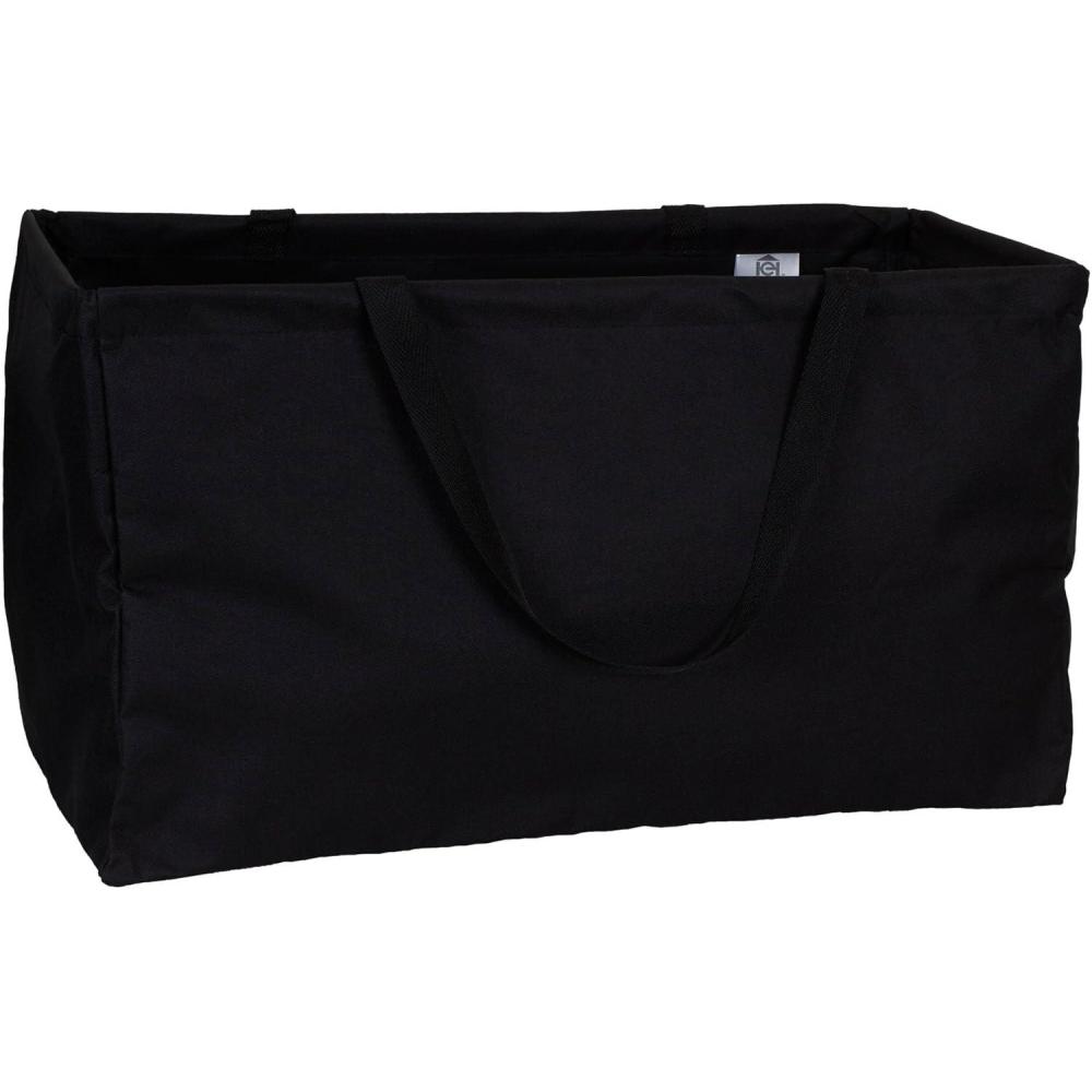 image:imageHousehold Essentials 22121 Krush Canvas Utility Tote Reusable Grocery Shopping Bag Laundry Carry Bag BlackBlack