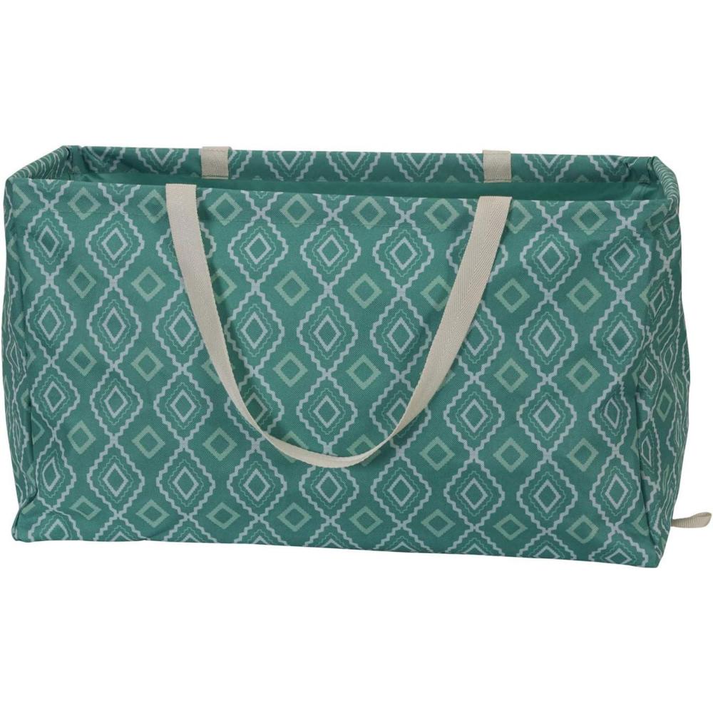 image:imageHousehold Essentials 22121 Krush Canvas Utility Tote Reusable Grocery Shopping Bag Laundry Carry Bag BlackTeal Geo