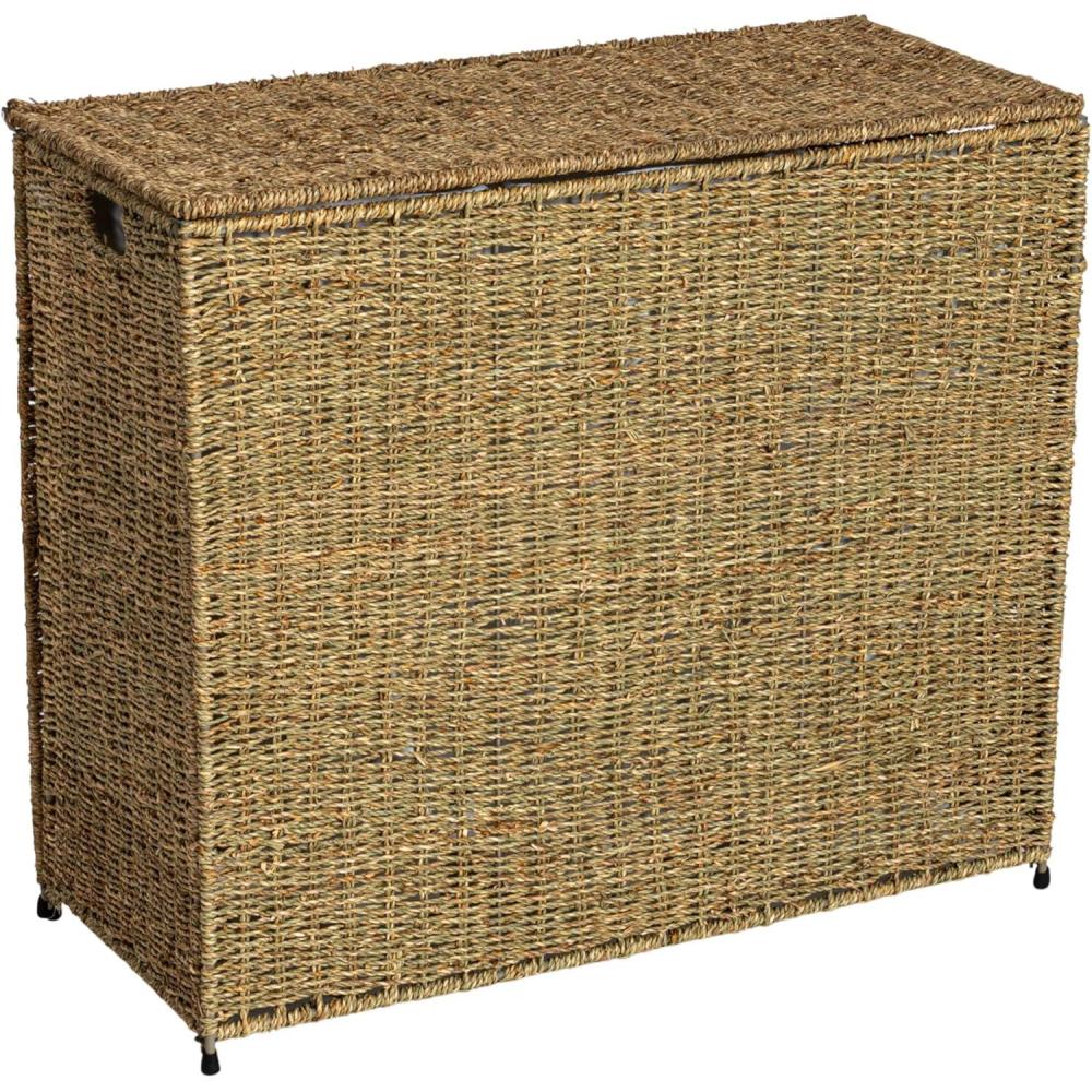 image:imageHousehold Essentials 3 Compartment Laundry Sorter Wicker Laundry SorterBrown