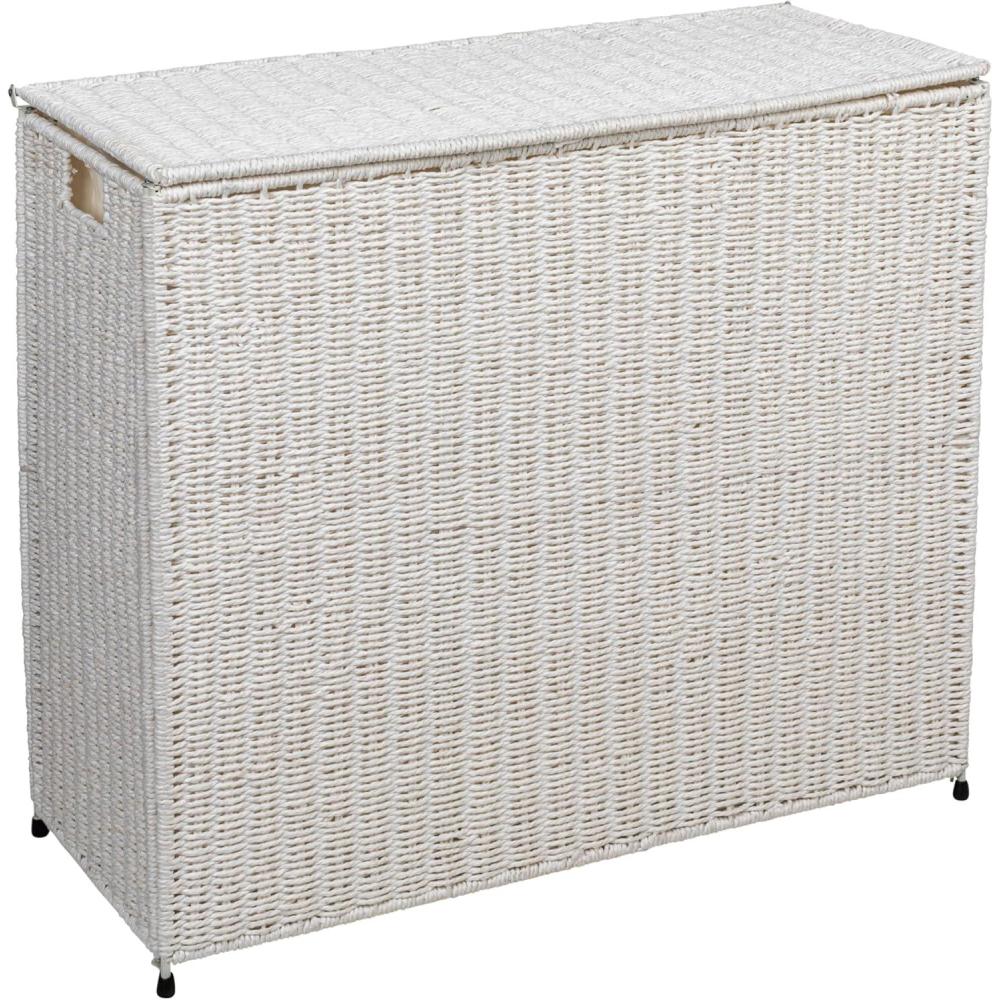 image:imageHousehold Essentials 3 Compartment Laundry Sorter Wicker Laundry SorterWhite