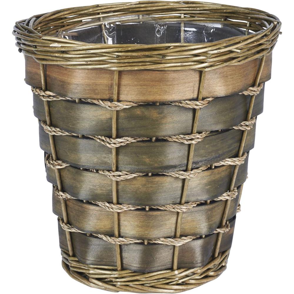 image:imageHousehold Essentials Black Small Willow Wicker Waste BasketGreen