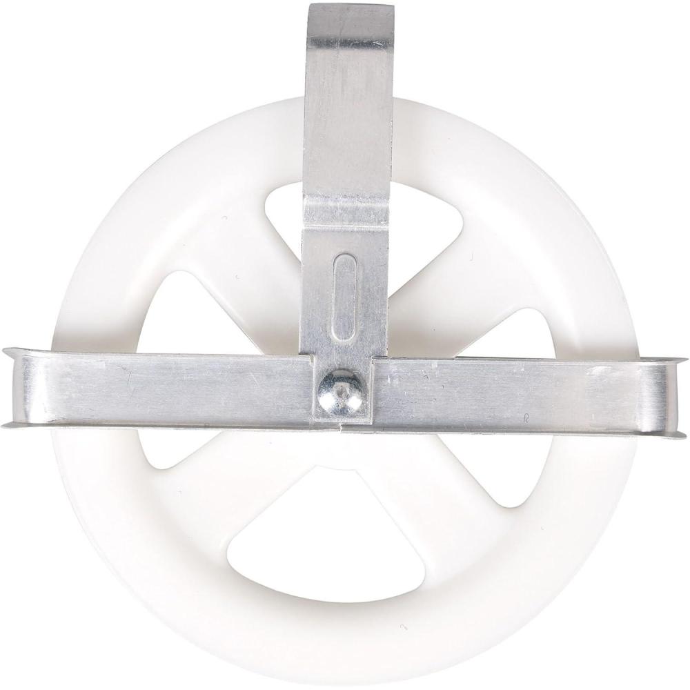 image:imageHousehold Essentials Clothesline Pulley Durable PP Wheel with UV Protection ZincPlated Metal Frame Silver and White