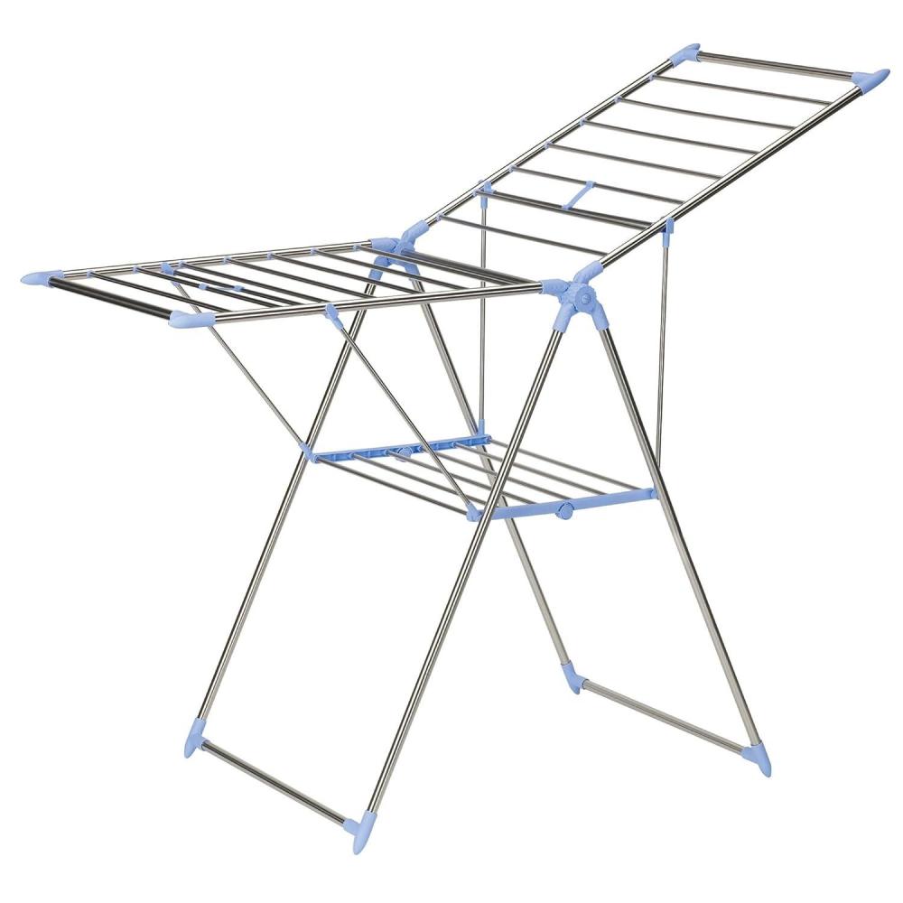 image:imageHousehold Essentials Collapsible Adjustable Gullwing Metal Clothes Drying Rack Grey