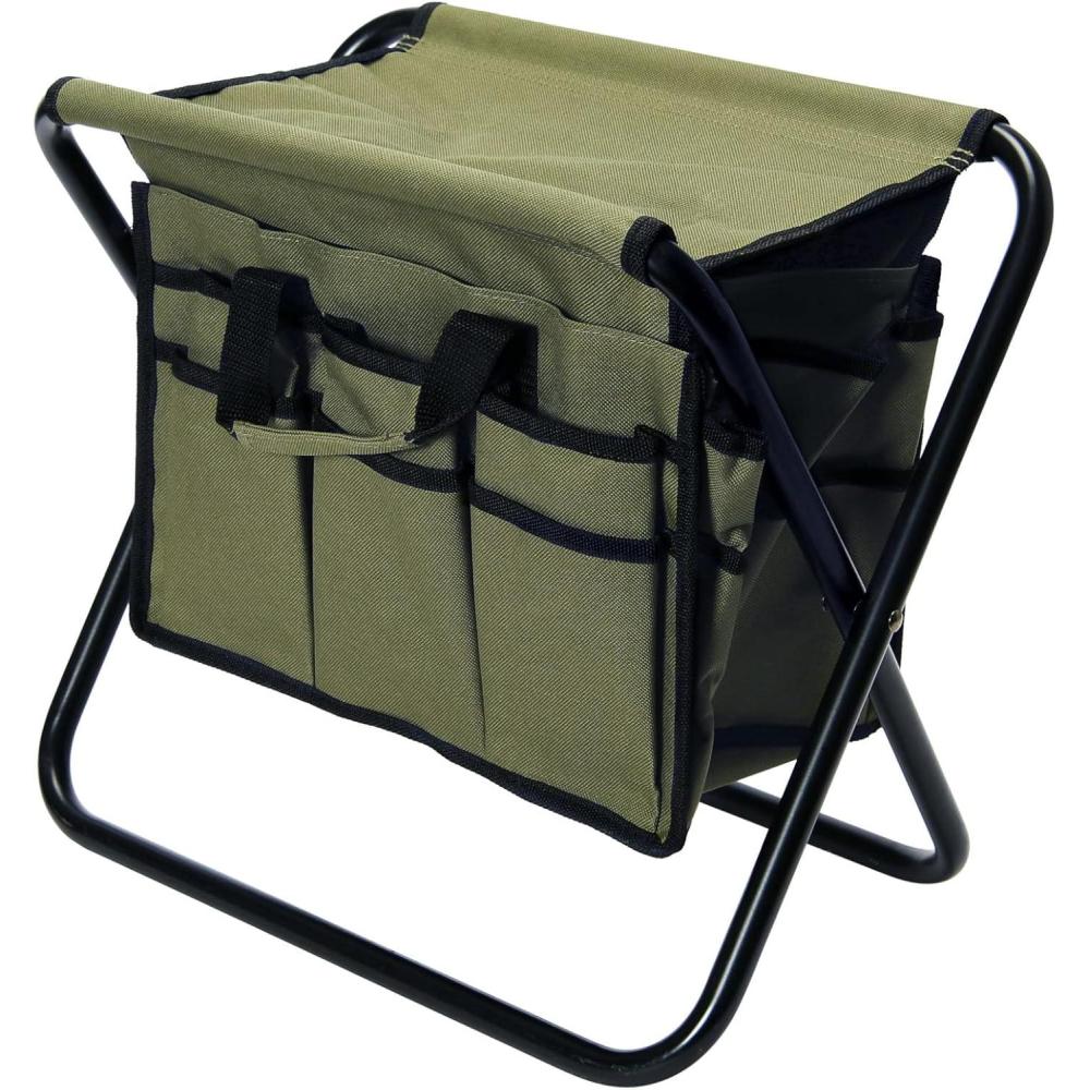image:imageHousehold Essentials Collapsible Utility Stool TanOlive Green