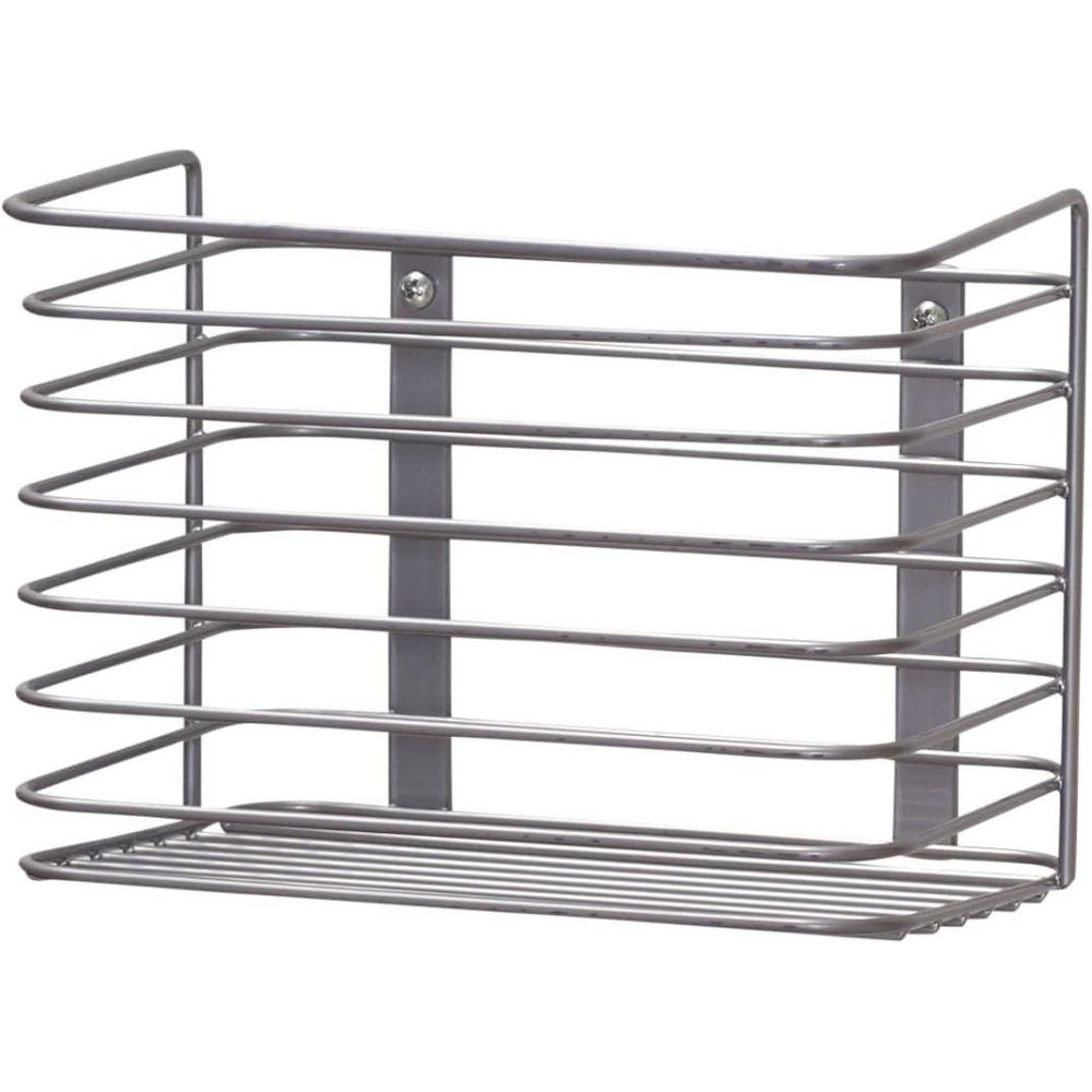 image:imageHousehold Essentials Door Mount Cabinet Organizer Steel Wire Basket Attractive Nickel Powder Coating Great for Saving Space Mounts to Solid Surface with Hardware IncludedNickel Powder Finish