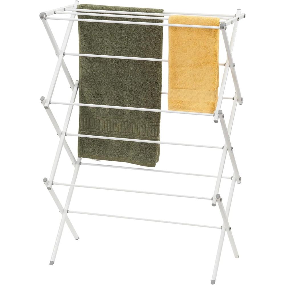image:imageHousehold Essentials Folding Clothes Drying Rack with Strong Steel Frame and 11 Coated Dowels WhiteWhiteWhite
