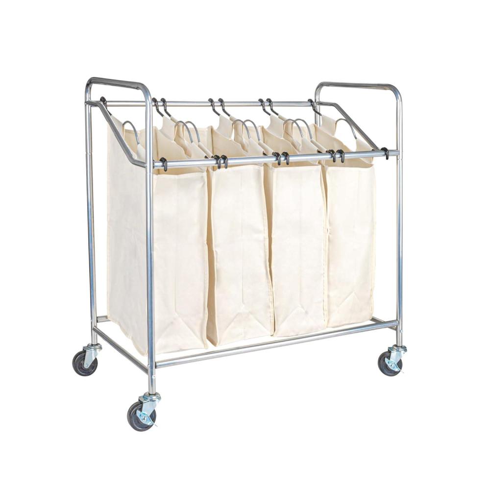 image:imageHousehold Essentials Four Bag Laundry Sorter Chrome Finish