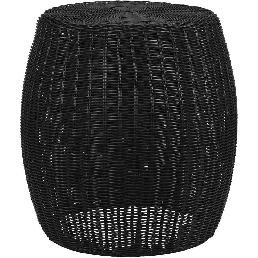 image:imageHousehold Essentials Handwoven Resin Barrel Side Table MulticolorBlack