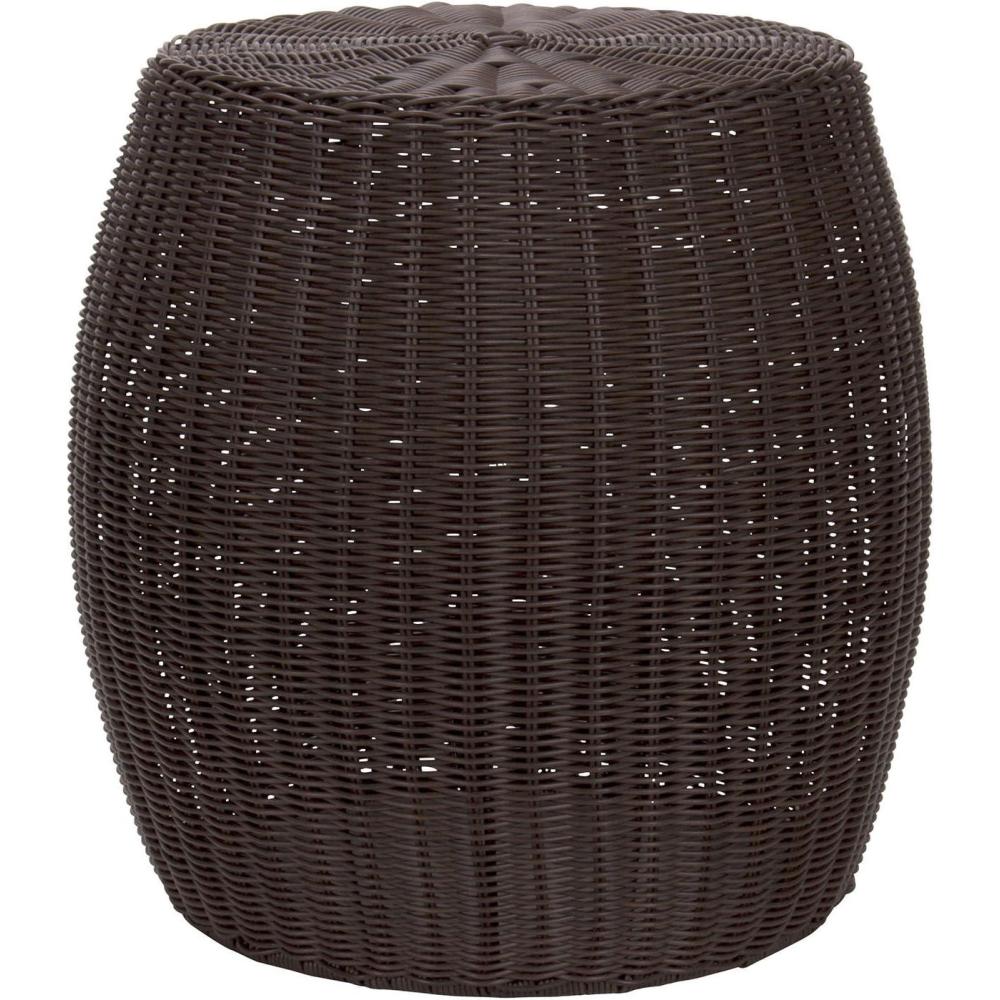 image:imageHousehold Essentials Handwoven Resin Barrel Side Table MulticolorBrown