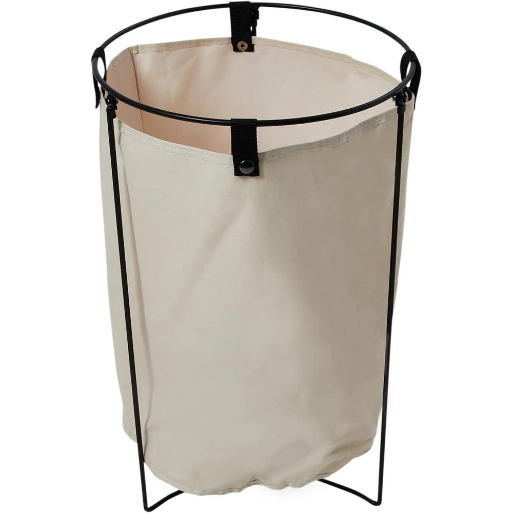 image:imageHousehold Essentials Iron Laundry Hamper with Removable BagNatural