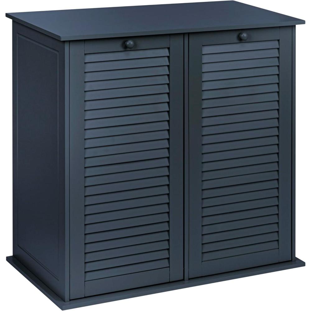 image:imageHousehold Essentials Laundry Sorter Cabinet Oak FinishBlue