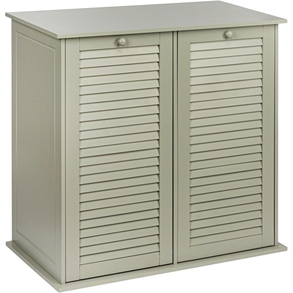image:imageHousehold Essentials Laundry Sorter Cabinet Oak FinishGrey