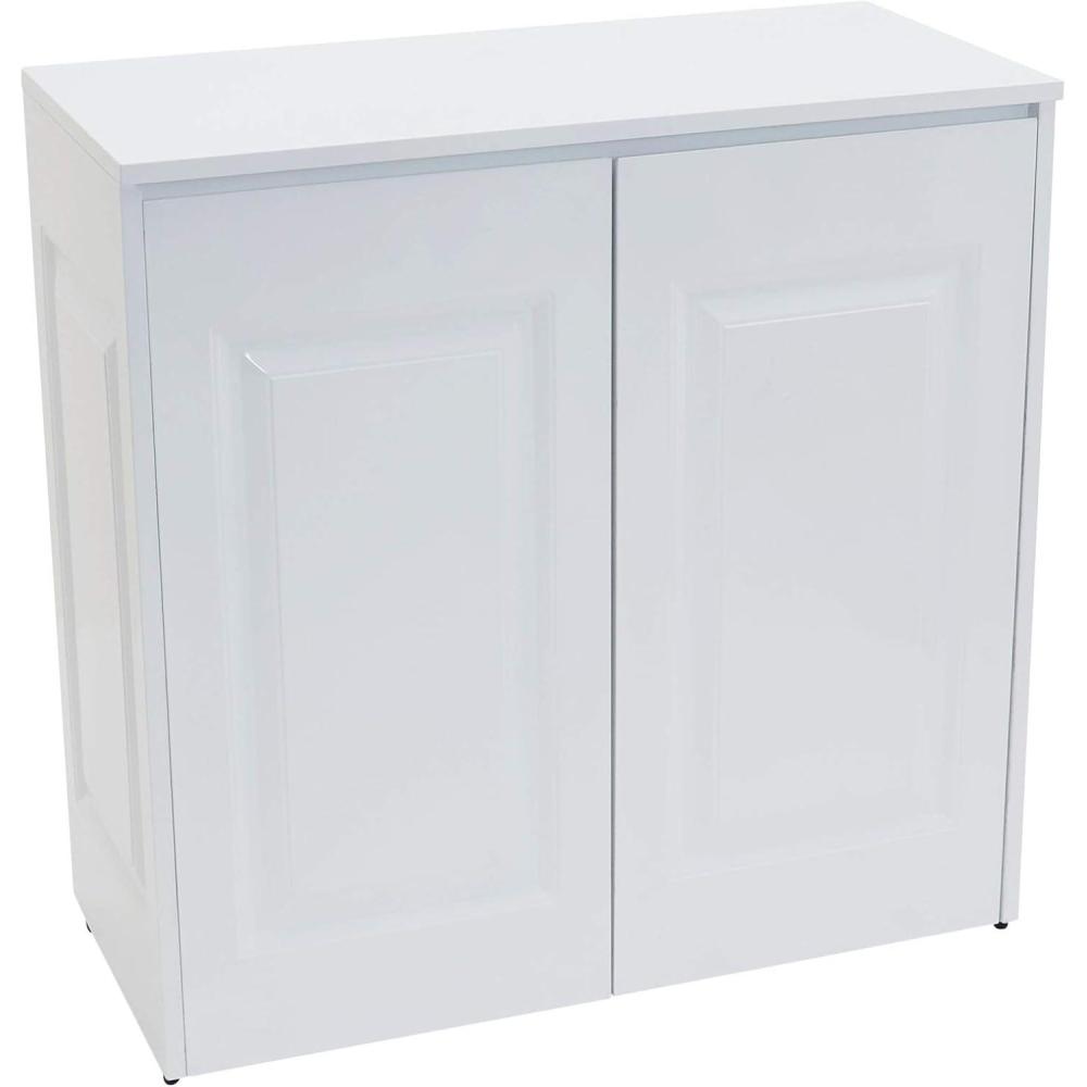 image:imageHousehold Essentials Laundry Sorter Cabinet Oak FinishWhite Metal