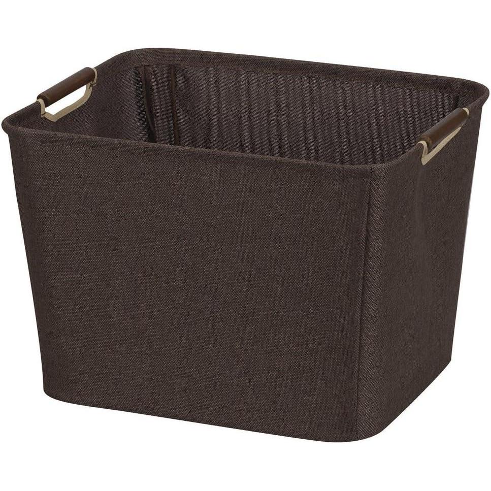 image:imageHousehold Essentials Medium Tapered SoftSide Storage Bin with Wood HandlesBrown