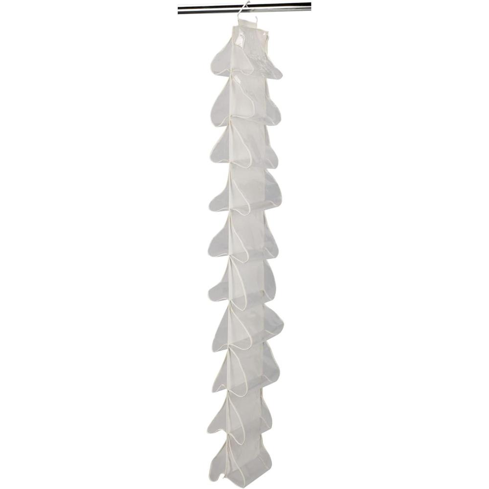 image:imageHousehold Essentials OverTheDoor Cotton Blend and Plastic Shoe Organizer with 20 Storage Pockets DenimNatural