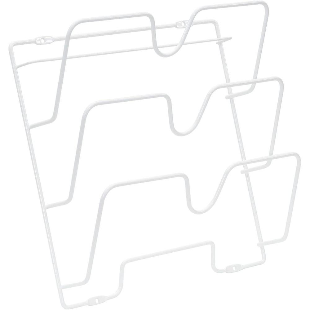 image:imageHousehold Essentials Oversized Cabinet Door Lid Holder 3 Slots Steel Wire Frame White Powder Coating Easy Installation Hardware Included Great for Larger Skillet Lids or Paper BagsWhite Powder Finish