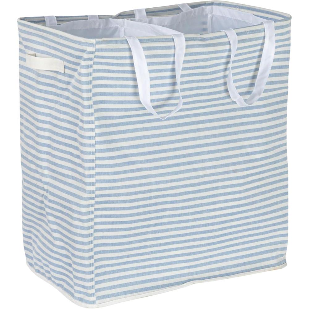 image:imageHousehold Essentials Rectangular Double Sorter with Handles Blue and White Stripe