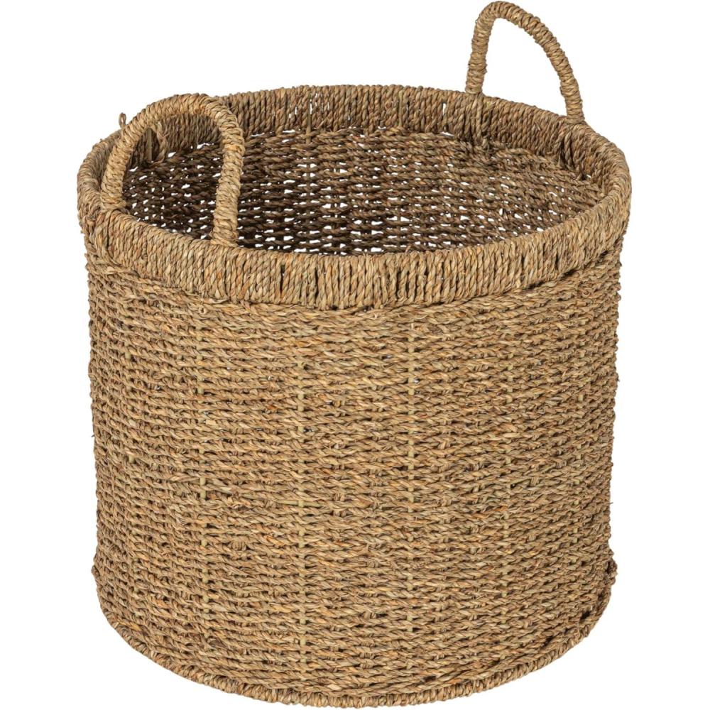 image:imageHousehold Essentials Round Seagrass Basket with Handles Natural