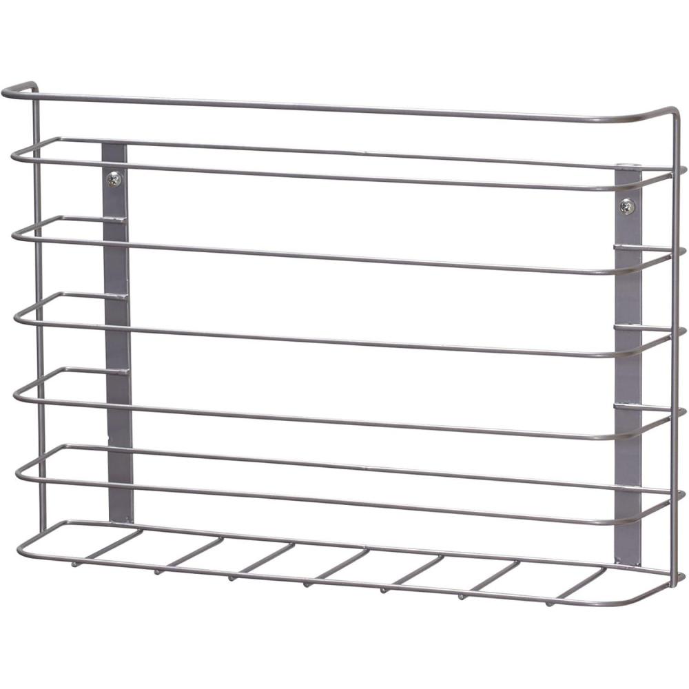 image:imageHousehold Essentials Tall Door Mount Cabinet Organizer Sturdy Steel Wire Frame Elegant Nickel Powder Finish Mounts to Solid Surface Included Hardware Great for Tall or Large ItemsNickel Powder Finish